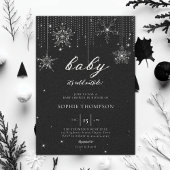 Cold Outside Glitzer Snowflake Neutral Baby Dusche Einladung