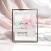 Cold Outside Pink Bow Baby Dusche Mama-osa Bar Poster