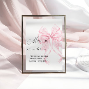 Cold Outside Pink Bow Baby Dusche Mama-osa Bar Poster