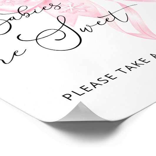 Cold Outside Pink Ribbon Babys sind süß Poster (Ecke)