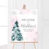 Cold Outside Pink Winter Baby Dusche Empfang Poster
