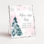 Cold Outside Pink Winter Baby Dusche Mama Osa Bar Poster