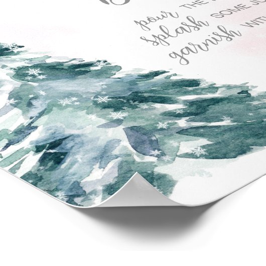 Cold Outside Pink Winter Baby Dusche Mama Osa Bar Poster (Ecke)