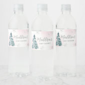 Cold Outside Pink Winter Baby Dusche Wasserflaschenetikett (Flaschen)
