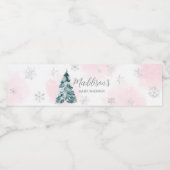 Cold Outside Pink Winter Baby Dusche Wasserflaschenetikett (Einzelnes Label)