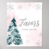 Cold Outside Pink Winter Baby Duschfavoriten Poster (Vorne)