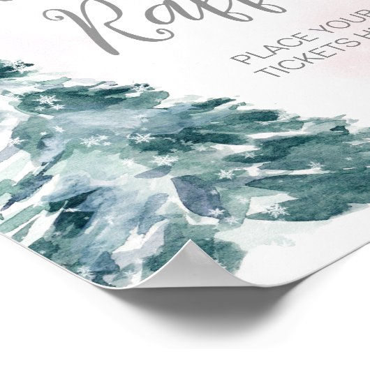 Cold Outside Pink Winter Diaper Raffle Poster (Ecke)