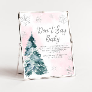 Cold Outside Pink Winter Sage nicht Baby Poster