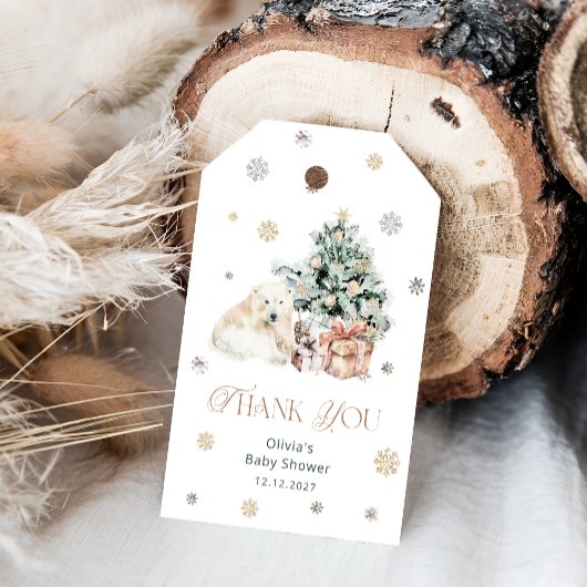 Cold Outside Polar Bear Baby Dusche Vielen Dank Geschenkanhänger