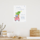 Cold Outside Reindeer Bear Baby Shower Welcome Poster (Küche)