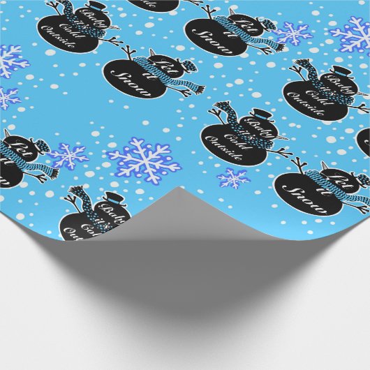 Cold Outside Sky-Blue Packpapier (Ecke)