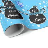 Cold Outside Sky-Blue Packpapier (Rolleneckpunkt)