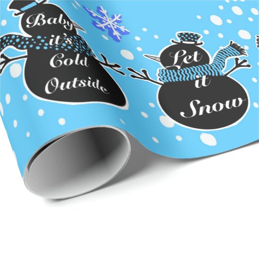 Cold Outside Sky-Blue Packpapier (Rolleneckpunkt)