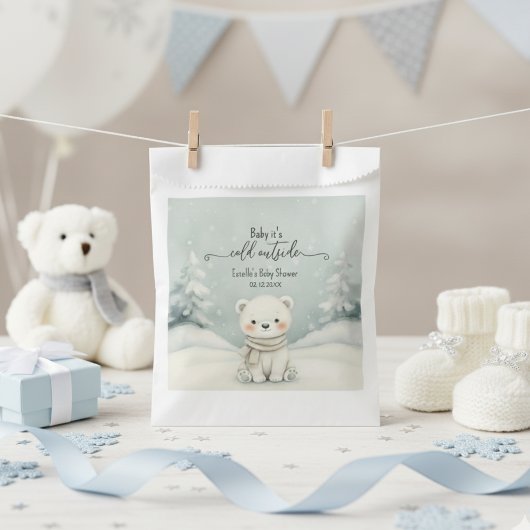 Cold Outside Winter Gender Neutral Baby Shower Geschenktütchen