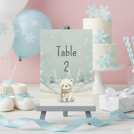 Cold Outside Winter Gender Neutral Baby Shower Tischnummer