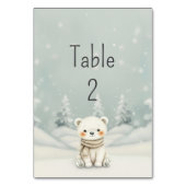 Cold Outside Winter Gender Neutral Baby Shower  Tischnummer (Vorderseite)