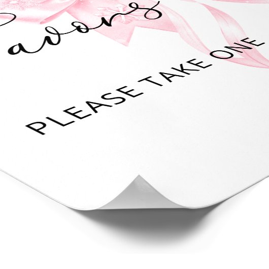 Cold Outside Winter Pink Bow Baby Duschfavoriten Poster (Ecke)