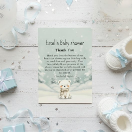 Cold Outside Winter Polar Bear Gender Neutral Dankeskarte