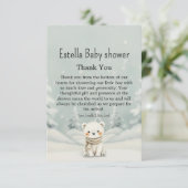 Cold Outside Winter Polar Bear Gender Neutral Dankeskarte (Stehend Vorderseite)