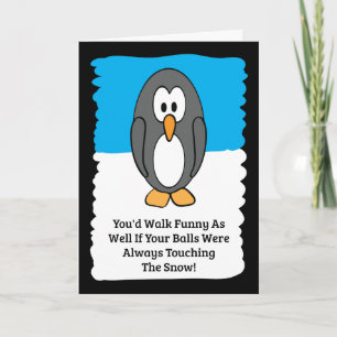 Cold Penguin Happy Birthday Card Karte