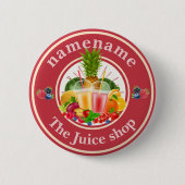 Cold Pressed Juice Smoothies Obstshop Logo Button (Vorderseite)