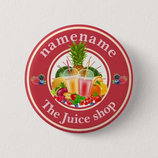 Cold Pressed Juice Smoothies Obstshop Logo Button (Vorderseite)