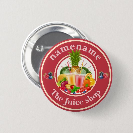 Cold Pressed Juice Smoothies Obstshop Logo Button (Vorne & Hinten)