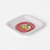 Cold Pressed Juice Smoothies Obstshop Logo Pappteller (Gewinkelt)