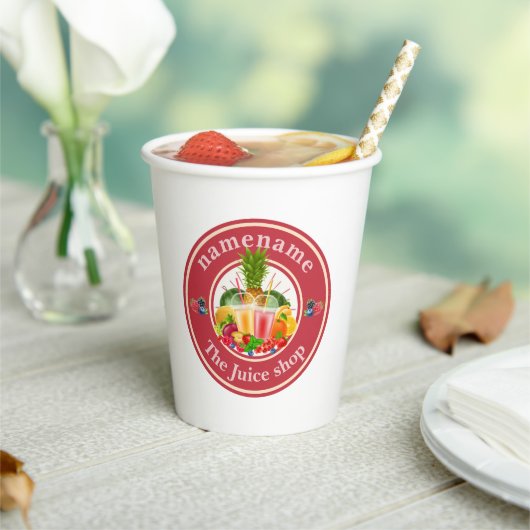 Cold Pressed Juice Smoothy Obstladen "nam" Pappbecher (In Situ)