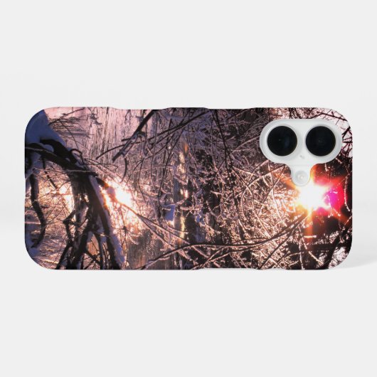 Cold River Hafren and sun iPhone 16 Hülle (Rückseite (Horizontal))