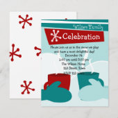 Cold Snow Warm Mittens Einladung (Vorne/Hinten)