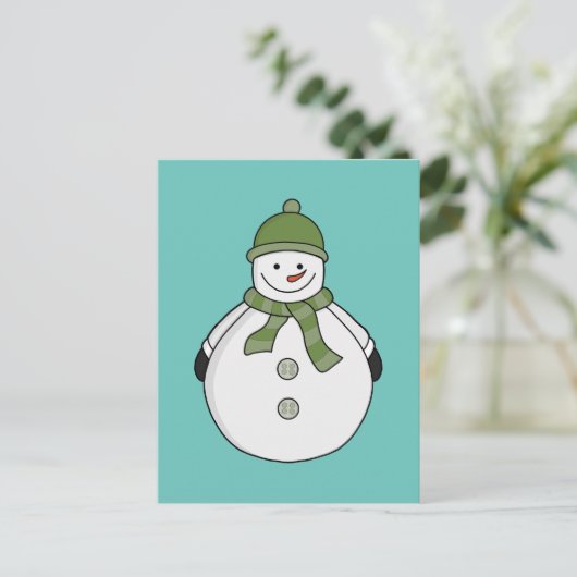 Cold Snowman Postkarte (Stehend Vorderseite)