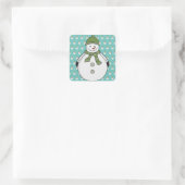 Cold Snowman Quadratischer Aufkleber (Tasche)