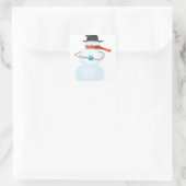Cold Snowman Quadratischer Aufkleber (Tasche)