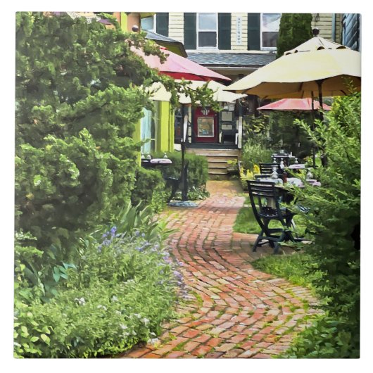 Cold Spring NY - Essen im Freien auf der Terrasse Fliese (Vorderseite)