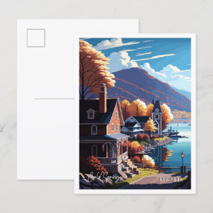 Cold Springs New York Vintage-Reiseillustration Postkarte