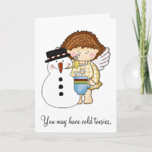 Cold Toe & Warm Herz Winter Angel & Kakao Karte