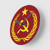 Cold War Communist Flag Round Wall Clock Runde Wanduhr (Winkel)