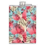 Cold Warm Watercolor Floral Geometric Flachmann (Rückseite)