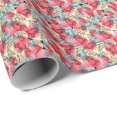 Cold Warm Watercolor Floral Geometric Geschenkpapier (Rolleneckpunkt)