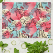 Cold Warm Watercolor Floral Geometric Geschirrtuch (Gefaltet)