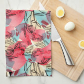 Cold Warm Watercolor Floral Geometric Geschirrtuch (Viertel Falte)