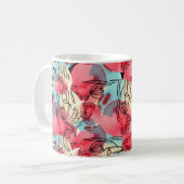 Cold Warm Watercolor Floral Geometric Kaffeetasse (Vorderseite Links)