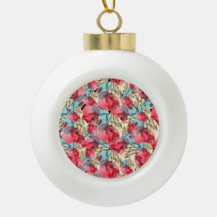 Cold Warm Watercolor Floral Geometric Keramik Kugel-Ornament