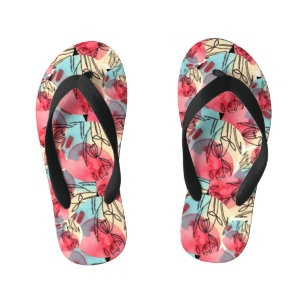Cold Warm Watercolor Floral Geometric Kinderbadesandalen