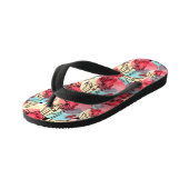 Cold Warm Watercolor Floral Geometric Kinderbadesandalen (Schrägansicht)
