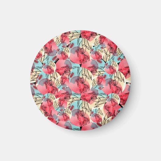 Cold Warm Watercolor Floral Geometric Magnet (Vorne)
