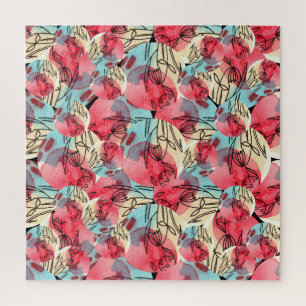 Cold Warm Watercolor Floral Geometric Puzzle