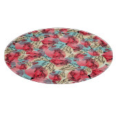 Cold Warm Watercolor Floral Geometric Schneidebrett (Ecke)