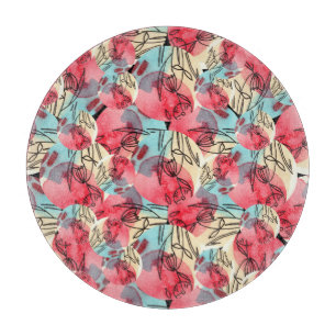 Cold Warm Watercolor Floral Geometric Schneidebrett